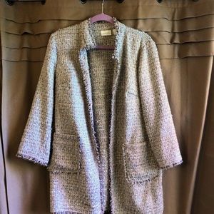 Chico’s mid thigh length tweed jacket size 12 or Chico’s size 2